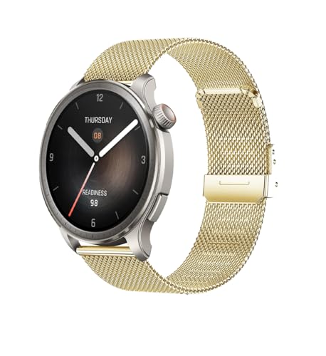 KoGiio 22mm Correa para Amazfit Bip 6 /Amazfit Balance/Amazfit Bip 5 / Amazfit Cheetah/Amazfit Cheetah Pro/Amazfit GTR 4, correa de repuesto de acero inoxidable