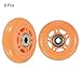 PATIKIL 70mm OD Inline Skate Wheels with Bearings, 8 Pack 82A Roller Skate Wheels Replacement Accessories for Single Row Skate Caster Board Indoor or Outdoor, Orange