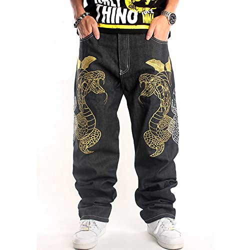 Baggy Jeans for Men Loose Fit Skateboard Pants Street Hip Hop Jeans3