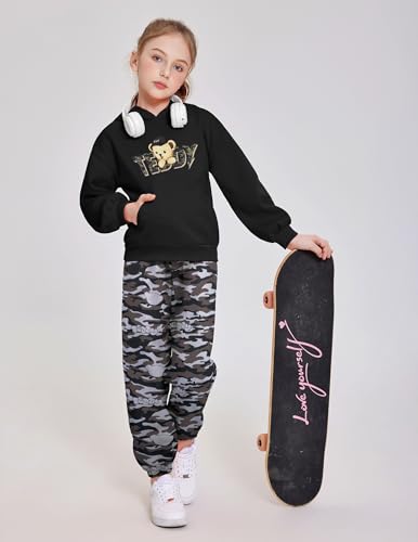 Image of Arshinet Girls 2 Piece Outfits Hoodie Sweatsuit Sets Oversized Sweatshirt and Baggy Fall Fashion Sweatpant with Pockets