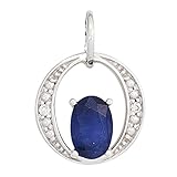 Besetzt mit einem blauen Safir und 2 Diamant-Brillanten mit einem Gesamtgewicht von 0,01 ct