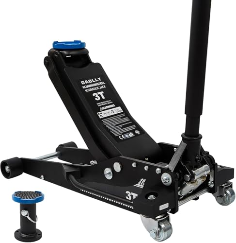 GAOLLY 3 Ton Floor Jack, Aluminum and Steel with Dual Pistons Quick Lift Pump for Sport Utility Vehicle, Low Profile Lifting Range 2.95" -27.5", Black