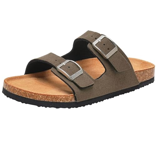 Image of Torotto Kids Sandals Boys Girls Slide Summer Non-slip Cork Glitter Toddler Slippers with Adjustable Straps for Indoor & Outdoor