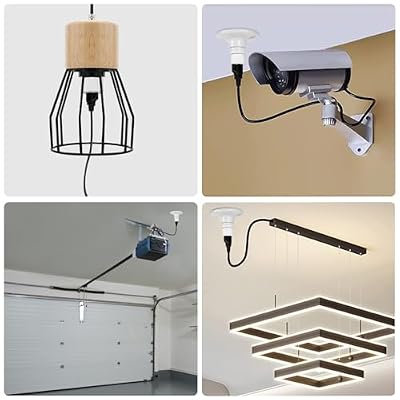 Outlet Light Socket Adapter,Screw in Outlet Socket,E26 Light Bulb to Outlet Socket Converter,Light Bulb Plug Adapter for Porch Light Socket,Camera,Garage Light (1)