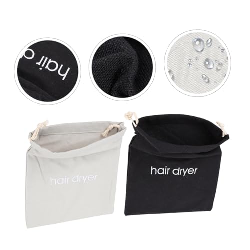 COMPUKAS 2個 ヘアドライヤー収納巾着袋 点 軽量コンパクト耐久キャンバス生地 トラベル用収納ポーチ 多目的屋外携帯バッグ