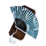 [Giawkca] うちわ チタン合金 扇子 おしゃれ 折りたたみ式 護身用 護身グッズ 綺麗 和風扇子 メンズ 男性 レディース 防犯グッズ 和装小物 浴衣用 花火大会 お祭り 猛暑対策用 太極拳カンフー用 (グリーン)
