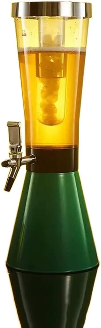 Beer Tower Dispenser 3 Liter Beer Tower Dispenser with Faucet Commercial Beer Barrel Beverage Barrel Root Beer Dispenser with Removable Icicle Drink Tower (Color : F)
