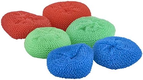 Nylon Scouring Pads-Dish Scrubbers, for Dishes, Pots, and Stoves, Durable Mesh Scourers, for Tough Cleaning. Nylon Dish Scrubbers, Assorted Colors (Superio) (6 Pack)