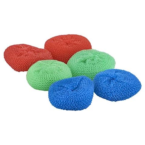Nylon Scouring Pads-Dish Scrubbers, for Dishes, Pots, and Stoves, Durable Mesh Scourers, for Tough Cleaning. Nylon Dish Scrubbers, Assorted Colors (Superio) (6 Pack) Cover