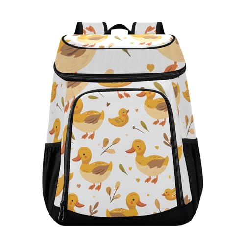 Duck Yellow Farm Cooler Backpack Cooler Insulated Leak Proof Lunch Backpack 36 Cans Waterproof Soft for Men Women Picnic Hiking Camping Beach