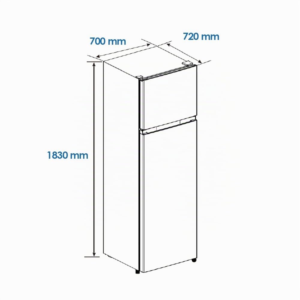 Hyundai Frigorífico Combi 2 Puertas Inox HF183700ENFX. Capacidad 435 Litros, Puerta Reversible, Bajo Nivel Sonoro, Eficiencia Energética Clase E