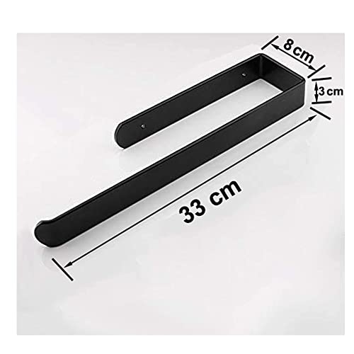Handdoekenstang, Wandmontage Handdoekhouder, Handdoekrek van aluminiumlegering, handdoekstang voor badkamer, keuken, toilet, 33 cm (black) - Image 5