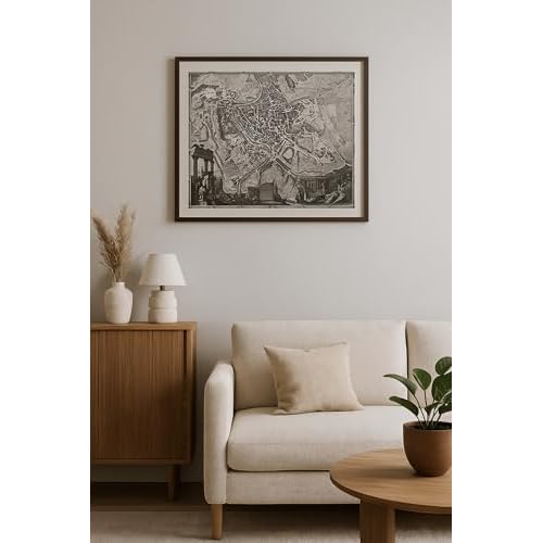 18th Century 1748 Map of Rome, Italy Engraving by Giambattista Nolli 25.5" x30.5 Black & White