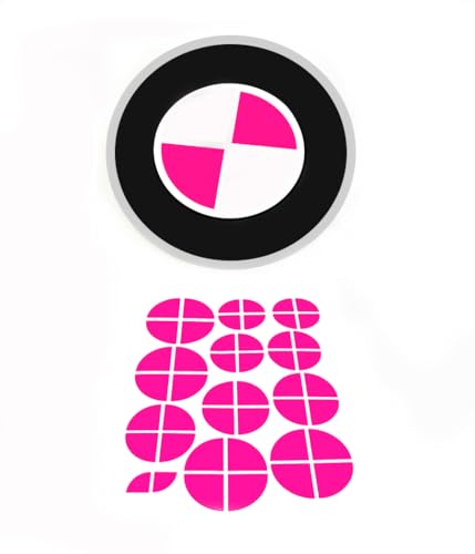 Atlas Auto Sports - Compatible with BMW - Pink Stickers Overlay Vinyl Decal for All Emblems Caps Logos Roundels Badges