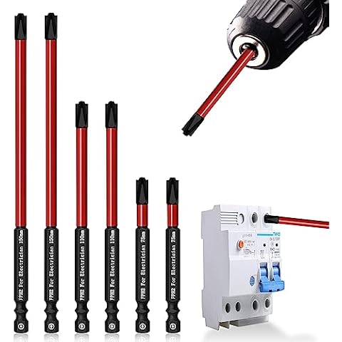 Phillips Slotted Bit for Electricians LATTOOK 6PCS Slotted Phillips Cross Head Screwdriver Bit Sets for Electrician FPH2#2 Phillips Bit, Electrician Screwdriver Bits for Circuit Breakers Air Switch Cover