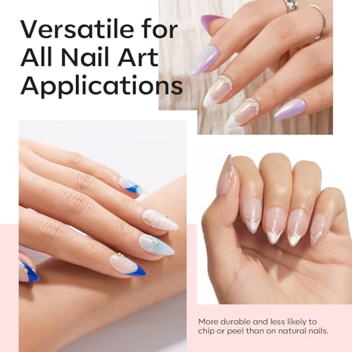 Image of Modelones Medium Almond Gel Nail Tips, 510Pcs Half Cover Fake Press on Nails Tips Pre-Etched Clear Natural Fit Acrylic Gel False Nails for Extension DIY Salon 15Sizes
