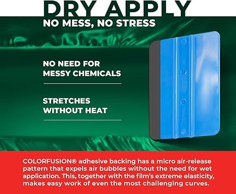 Image of ColorFusion PPF by VViViD, Satin Chrome Stealth Green Dry Apply PPF Vinyl Car Wrap Roll 1ft x 5ft