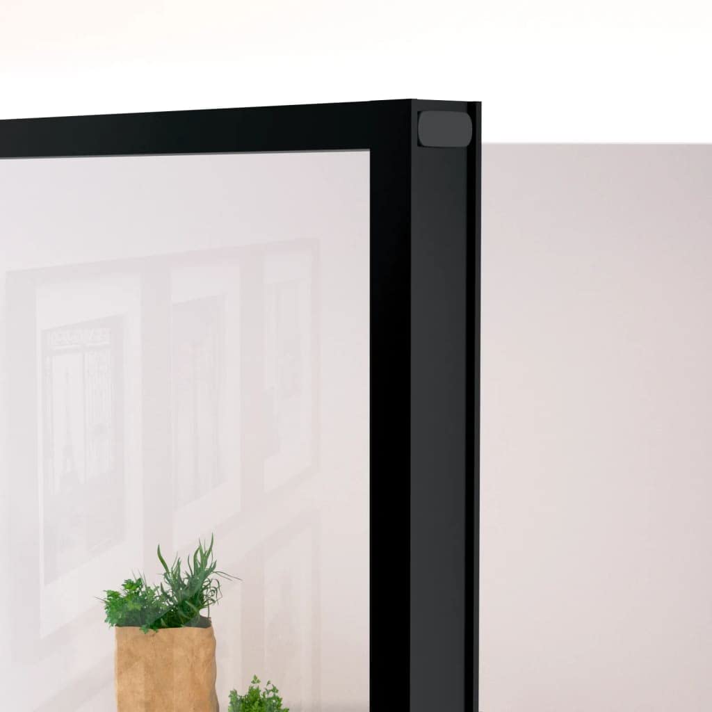 Drzwi wewnętrzne czarne 102 x 201,5 cm szkło hartowane i aluminiumSprzęt Materiały budowlane Drzwi Drzwi domowe
