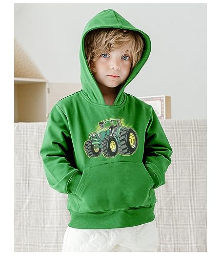 Little Hand Kids Dinosaur Hoodies for Boys Monster Truck Pullover Toddler Tractor Hooded Sweatshirt Active Shirts 2-7 Year2