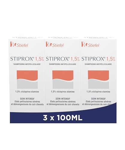Stiproxal Anti-Schuppen-Shampoo, 1,5% Intensivpflege, entfernt effektiv Schuppen und beruhigt Juckreiz der Kopfhaut, 3 x 100 ml