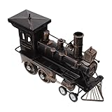 Uonlytech Legierungs Lokomotivmodell Retro Schreibtischdekoration Handgefertigte Vintage Lokomotiv Skulptur für Kinderzimmer Café und Wohnraum