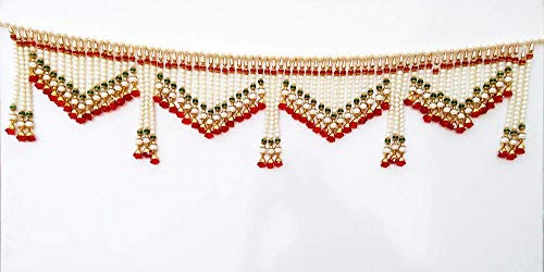 Image of Bandhanwar Traditional Door Hanging Toran for Door Diwali Celebration Beads Toranam Hanging Diwali Pooja Room Toran (3 feet, Multicolour)