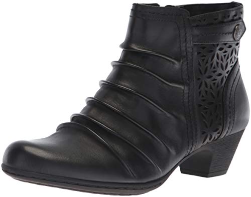 Rockport Women's Brynn Panel Boot Ankle, Black, 9 M US