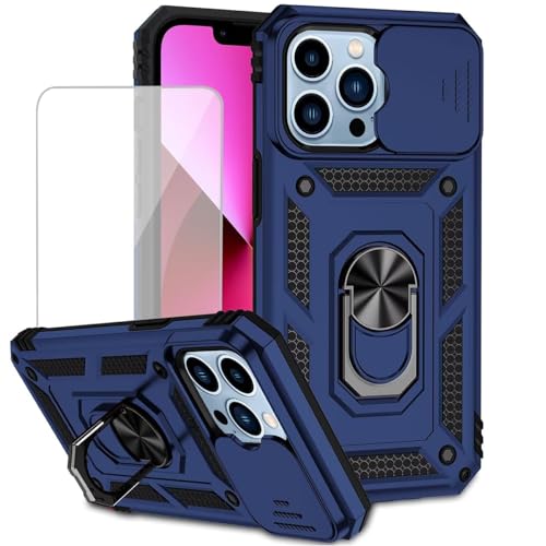 Coque iPhone 13 Pro Max anti-rayure protège-caméra et anneau aimanté