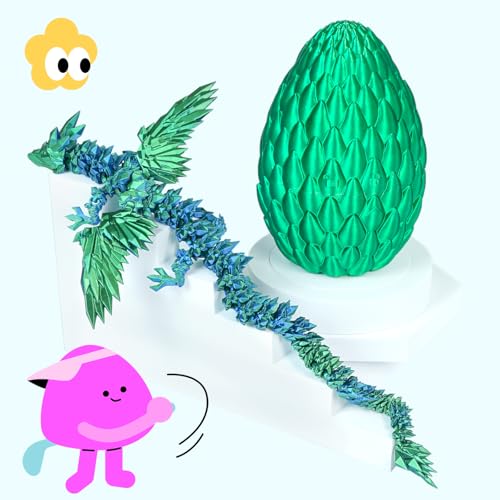 Winged Dragon Inside Surprise Egg Fun Collectible Toy Gift for Kids and Adults 3D Printed Fantasy Dragon Ideal for Christmas Easter Birthdays and Holiday Decorations (Christmas Green - Image 3
