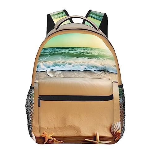 Sac à dos de voyage noir avec motif ergonomique ocean imprimé pour bagage cabine et randonnée
