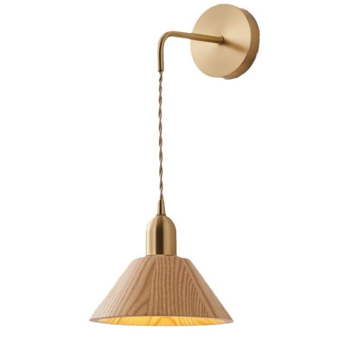 AWEITG Adjustable Wall Sconce Lighting Wood Base for Cafe, Porch, and Living Room - Contemporary Design