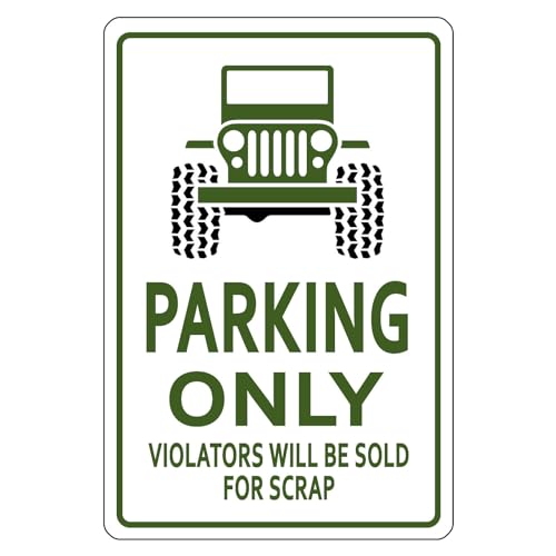 Stmoau Jeep Parking Only Sign Metal Signs Boys Car Room Garage Tin Signs Posted Wall Decor for Men Bedroom Home Outdoor