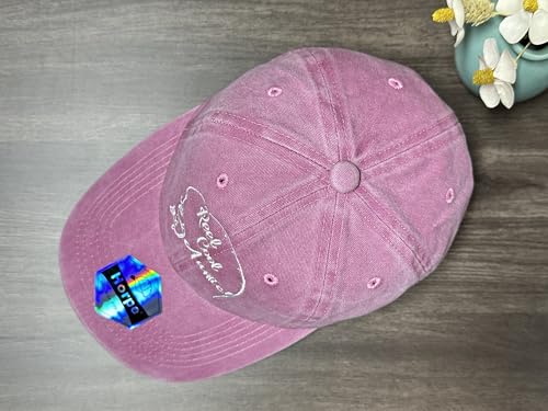 Image of Embroidered Adjustable Baseball Hat for Men Women, Washed Cotton | Premium Embroidery Design, Adjustable Metal Buckle Closure, Simple Lifestyle Wear