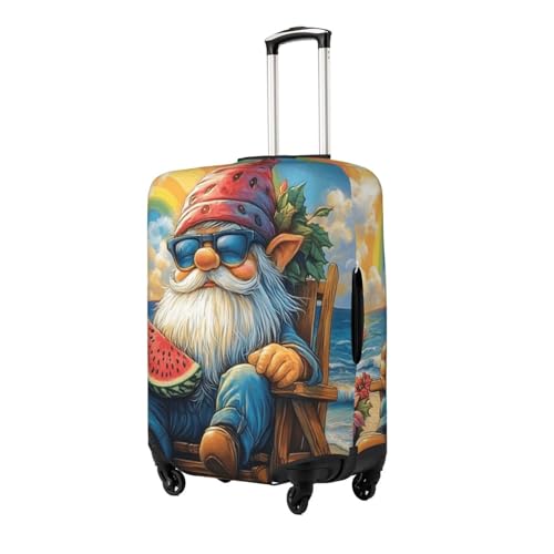 Summer Gnomes Print Travel Luggage Cover Elastic Baggage Protector For Men Women Fits 18-21 Inch Luggage2