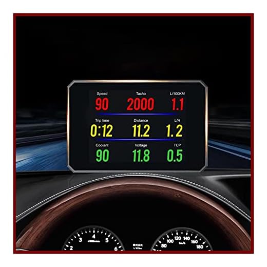 Bilelektronik P16 Head Up Display HUD OBD2 Temperaturbil Km/H Mjukt Turbo Boost Tryckhastighetsprojektor på vindrutan for bil Hud