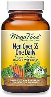 MegaFood Men's 55+ One Daily - Multivitamin for Men with B12, C & D Vitamins, Zinc & Selenium - Non-GMO, Gluten-Free, Vegetarian & Made without Dairy and Soy - 120 Tabs