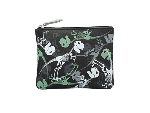 Mala en cuir imprimé DINOSAURES Porte-monnaie en cuir avec porte-clefs 4120_11 Noir Cover