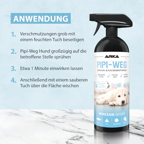 Enzymreiniger Hundeurin 750 ml – extrem stark gegen Hundepipi, Uringeruch und Flecken – biologisch, tierfreundlich, geruchsneutral – für Sofa, Teppich, Textilien, Auto, Hundebett & Boden – PIPI-Weg