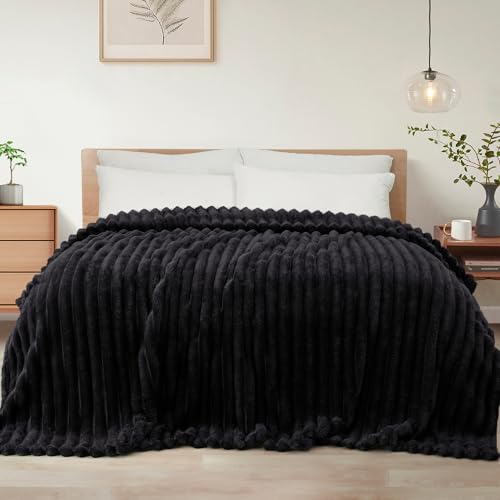 Exclusivo Mezcla Couverture Polaire, Plaid Canapé en Rayé, Couverture de Lit Super Douce en Jacquard, Léger et Moelleux pour Toutes Les Saisons, 150x200CM,...