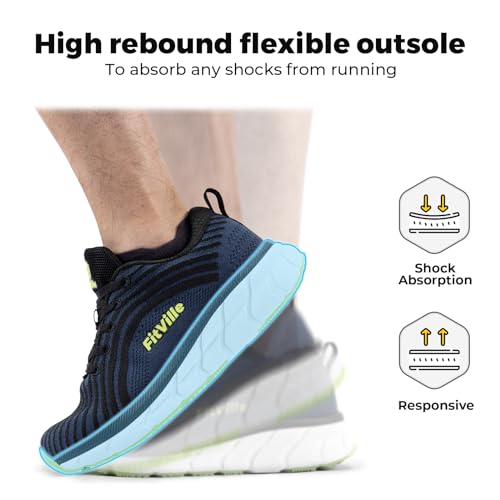 Image of FitVille Wide Walking Shoes for Men Comfortable Lightweight Running Wide Toe Box Shoes for Men Non Slip Cushioned