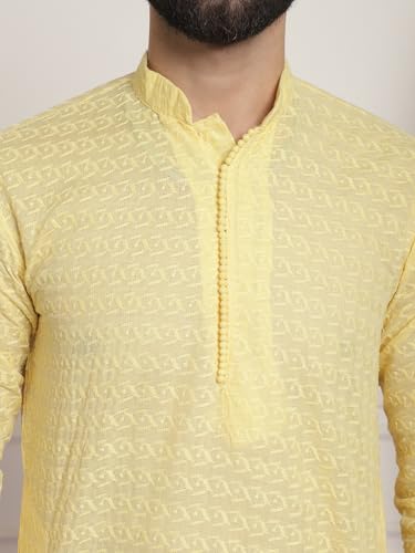 Image of SOJANYA Men's Silk Blend Regular Fit Casual (Since 1958 Woven Design Kurta with Churidar & Embroidered Nehru Jacket