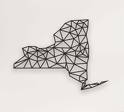 Elevate Your Space With Striking Geometric New York Metal Wall Art