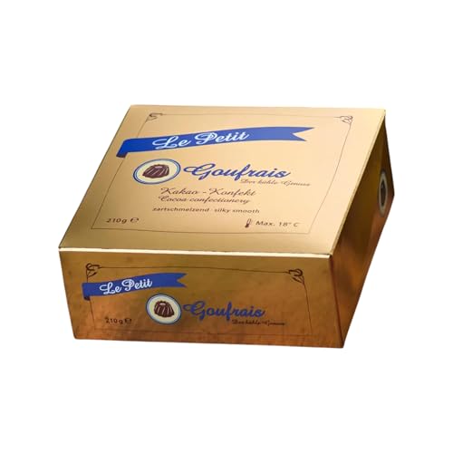 Goufrais Le Petit – Gourmetpäckchen 210 g | 60 feine Kakao-Gugelhupfe in eleganter Goldverpackung | Edles Schokoladenkonfekt...