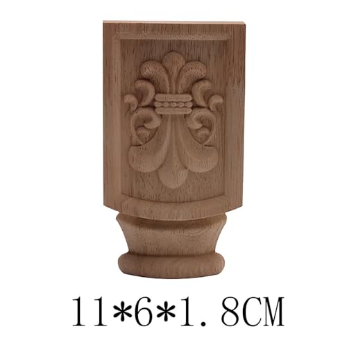 Aplique de madera tallada de estilo antiguo D15,3 cm para decorar muebles y gabinetes 3