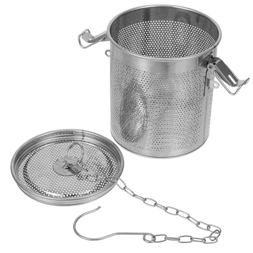 Toyvian Panier à Saumure en Acier Inoxydable 11,3 X 13 CM, Passoire à Épices à Mailles Fines pour Soupe, Braisé et Infusion, Filtre Détachable Cuisine Maison