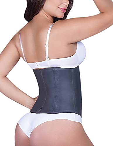 Siluet | Colombian Waist Trainer for Women | F20N/F21 100% Natural Latex Underbust Waist Corsets | Waist Cincher | 3 Strong Adjustable Size Hooks | M Black - Image 3