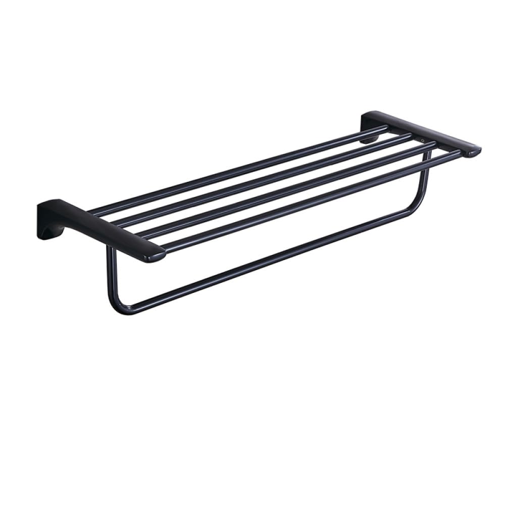 Porte-serviettes noir et pack d'accessoires de bain au design mat épuré