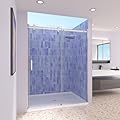 Royal Guard 56-60" W x 74" H Single Sliding Frameless Shower Door with Magnet,5/16" (8mm) Clear Tempered Glass,Chrome