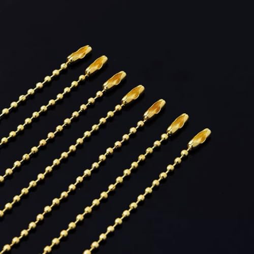 Image of IFNOW Ceiling Fan Pull Chain Metal Fan pull chain extension, ceiling fan chain connector,Diameter 3.2mm 6.5 Feet Long with 6 PCS Connector (Gold)