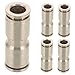 VILLFUL Copper Nickel Plated Connector 5pcs Fitting Male to Male Hose Adapter Air Fitting Industrial Grade Straight Coupling